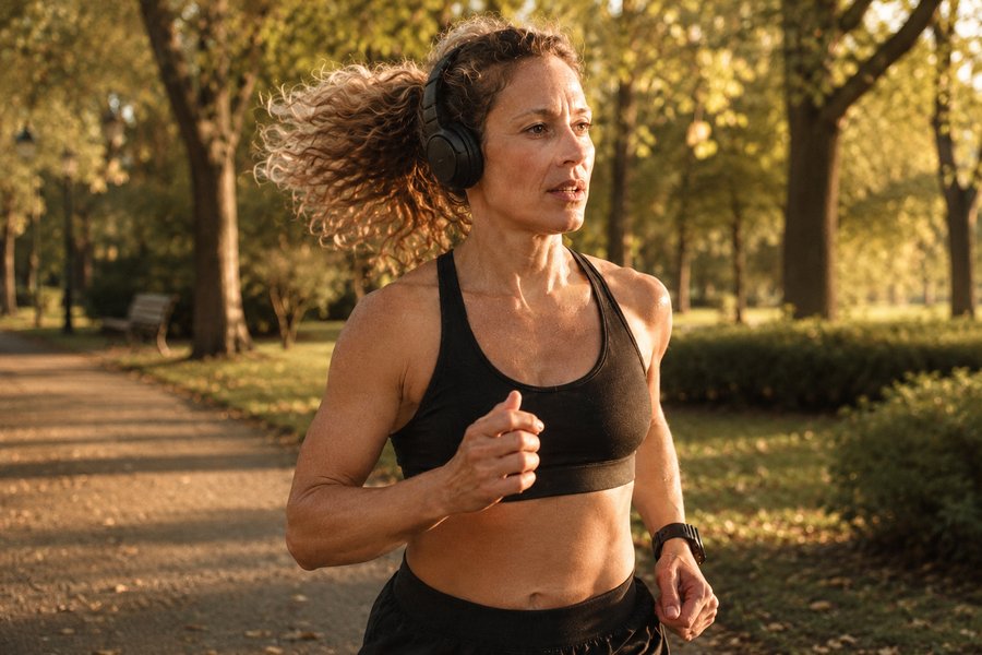 Mujer deportista despues de entrenar